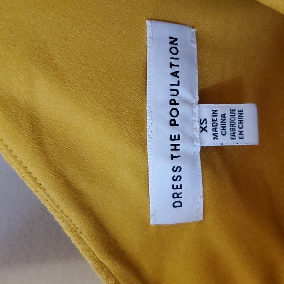 Dress the Population Marigold Yellow Alondra Blouson Sheath Dress Size XS NWT'S - Picture 12 of 16